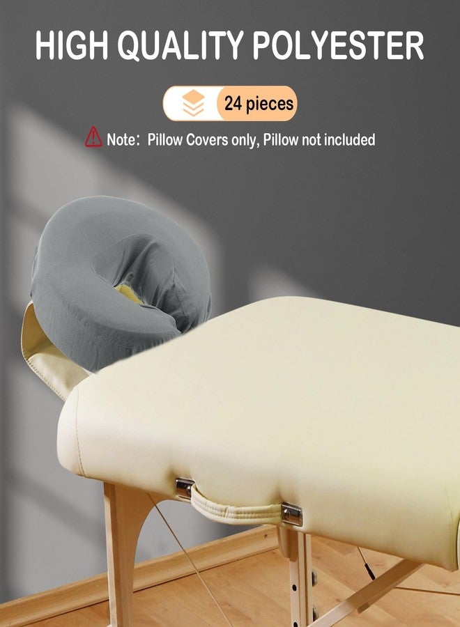 Macarrie 24 Pcs Face Cradle Covers for Massage Table Microfiber Reusable Soft Thicker Massage Table Head Rest Covers Bulk Oil Proof Headrest Cradle Sheets for Spa Beauty Salons (Gray) - Image 2
